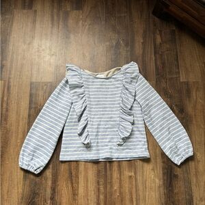 Saylor Women’s Blue and White Ruffle Long Sleeve